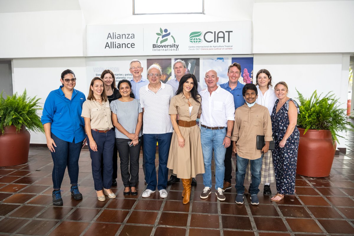 Bezos Earth Fund (@bezosearthfund) on Twitter photo Imagine if the food you eat every day could help fight climate change. Exciting work is happening at @bioversityciat #FutureSeeds. <a href="/JeffBezos/">Jeff Bezos</a>, Lauren Sanchez, <a href="/DrAndrewSteer/">Andrew Steer</a> and @bezosearthfund visited and pledged $17 million to create the #climate resilient crops of tomorrow. Imagine if the food you eat every day could help fight climate change. Exciting work is happening at @bioversityciat #FutureSeeds. <a href="/JeffBezos/">Jeff Bezos</a>, Lauren Sanchez, <a href="/DrAndrewSteer/">Andrew Steer</a> and @bezosearthfund visited and pledged $17 million to create the #climate resilient crops of tomorrow.