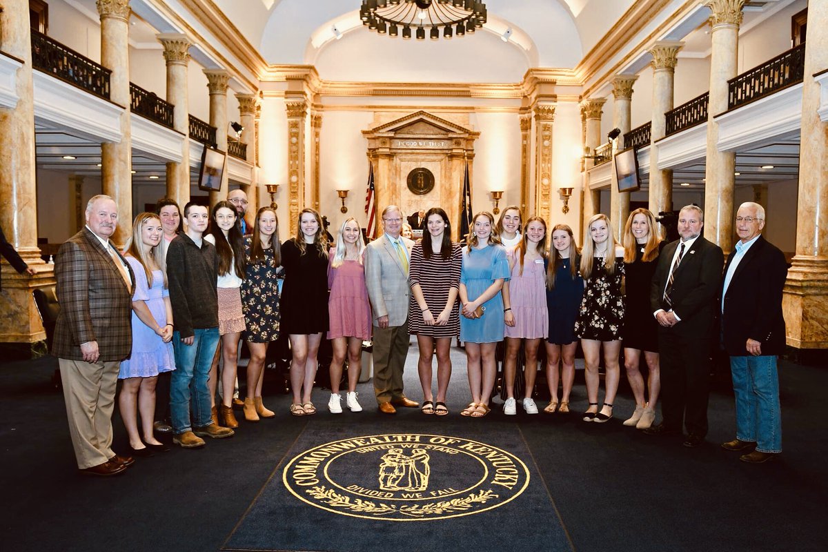 LadyRebels_OCGB's tweet photo. A pretty cool morning for sure…big thank you to Judge/Executive Casey Ellis for organizing the recognition on the Senate floor, and for all of the support of our program. Oh, and the girls really appreciated the Chick-fil-A 😂
#OCGB https://t.co/Q4zvnZV40c