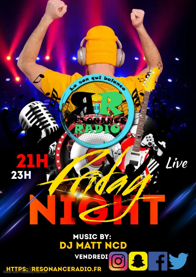 resonancewebra1's tweet photo. Ohé Ohé tous le monde !!
🎤🎤🎤 21H FRIDAY NIGHT BY DJ MATT NCD  (LIVE)
POUR NOUS ECOUTER:
https://t.co/RRDC5VbtBt
VENIR DISCUTER AVEC NOUS SUR LE DISCORD
https://t.co/Zn1TXtWFbD https://t.co/TkAACeFuvt