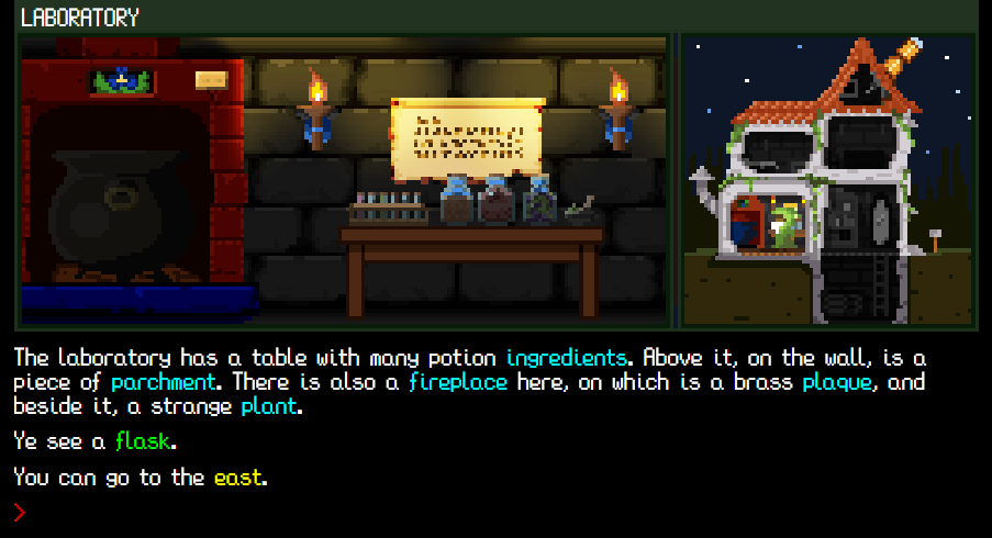 One of my favorite Text Adventure games is "The Wizard's Tower," which was part of the 2021 Cryptex Hunt <a href="/cryptexhunt/">Cryptex Hunt</a>. The game and the graphics are delightful and charming, and the puzzles are super fun. expitau.itch.io/the-wizards-to…