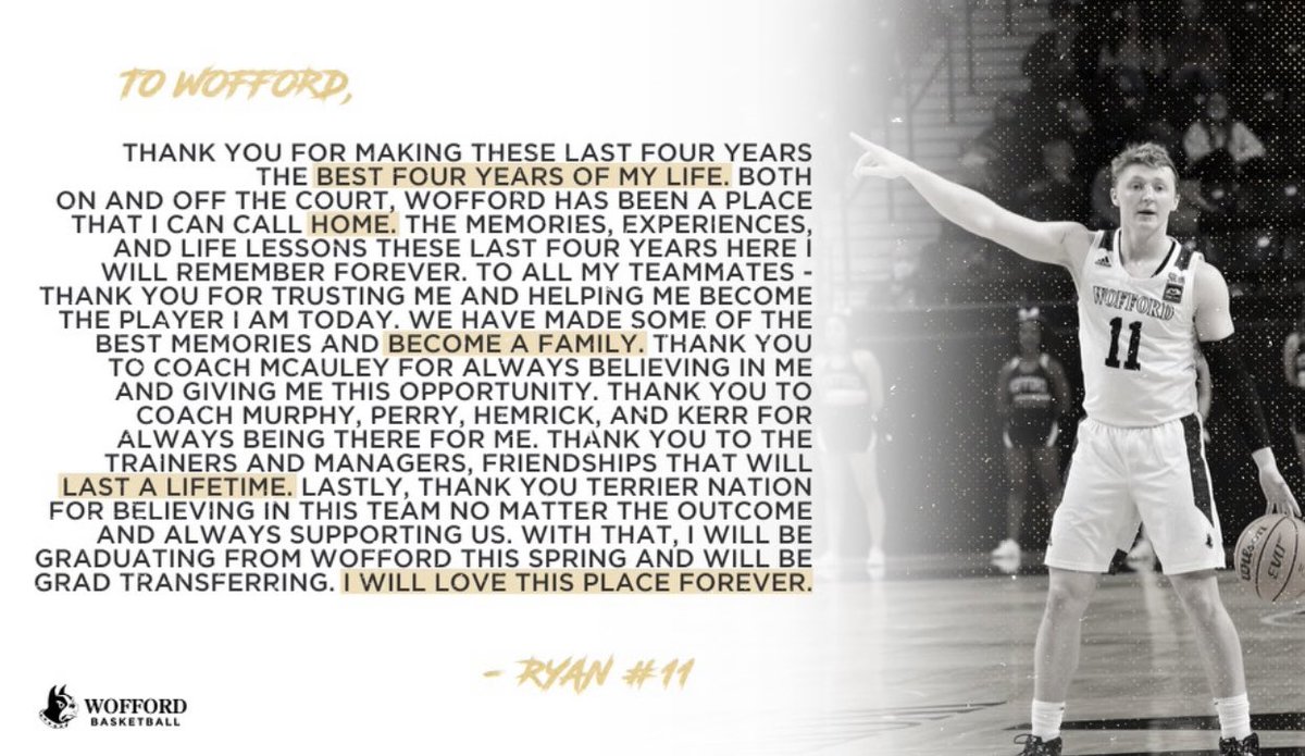 Thank you Wofford 🖤