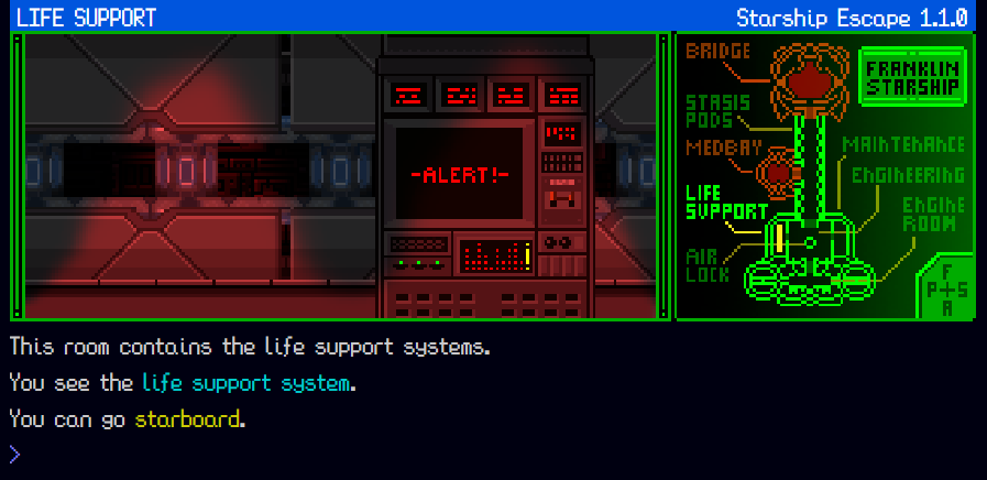 Another of my favorite Text Adventure games is "Starship Escape," another 2021 Cryptex Hunt @cryptexthunt game. The puzzles are incredibly creative and fun to solve. There is some dark humor that gives the game an edge. dkmiller71.itch.io/starship-escape