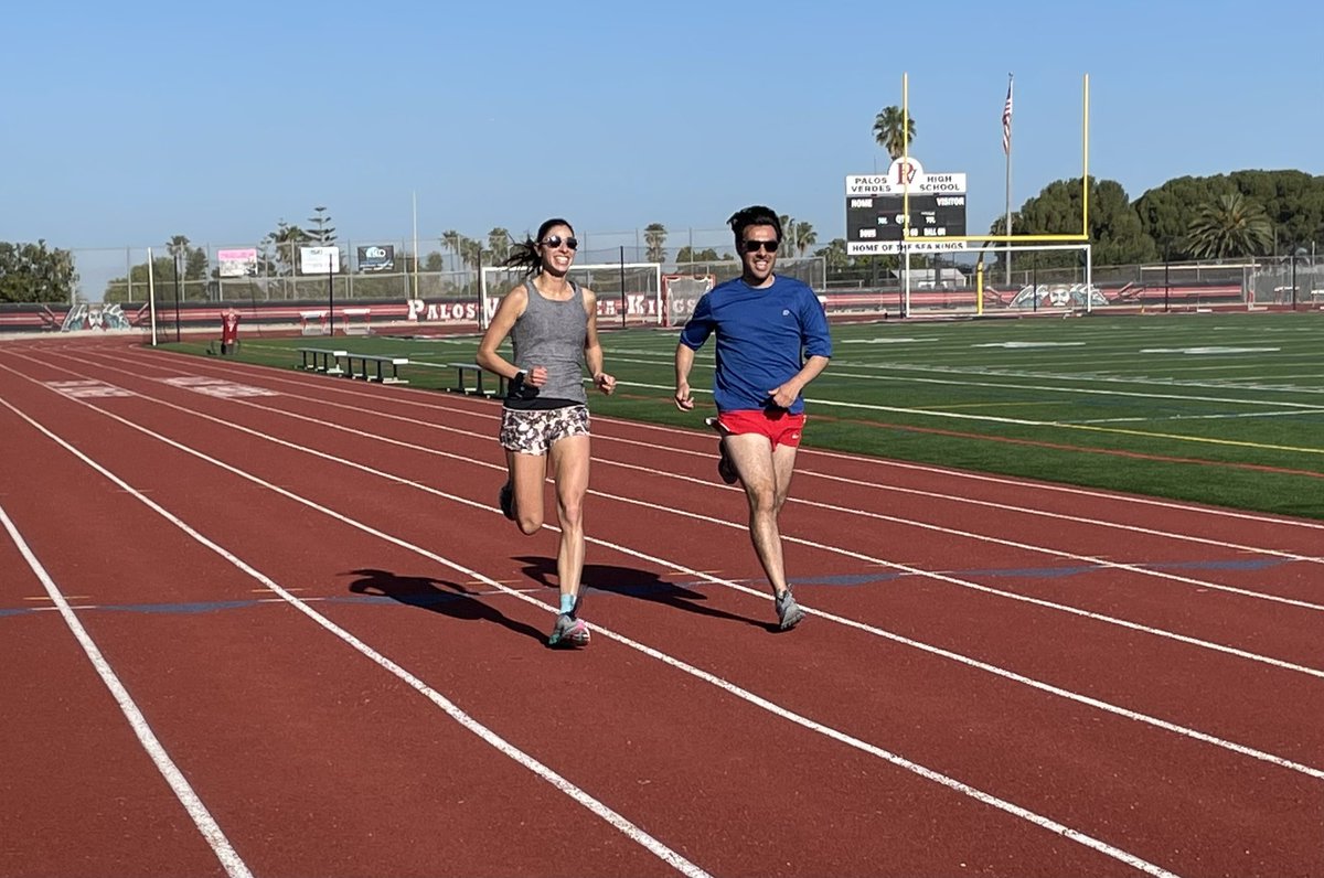 My mission statement has long been to foster a life-long love of running. The 2 best to ever do it at PVHS, Rebecca Mehra and Jonah Diaz. Both class of ‘12. Rebecca still competing, Jonah coaching a college program. Clearly still loving the sport. Thanks for the visit!