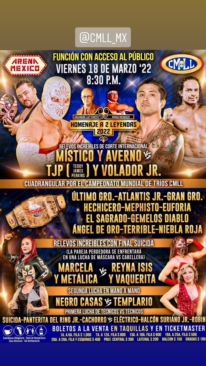 MegaTJP's tweet photo. In an oddly surreal experience…walking around the block near Arena Mexico today a ticket seller just tried selling me tickets for tonight’s show. And he held up the card and advertised me in the main event…to me.
He advertised me to me. https://t.co/mN38YdkkuA