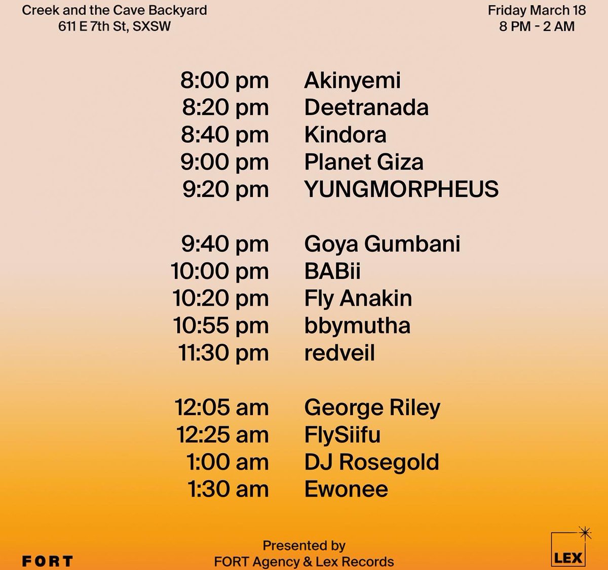 deetranada's tweet photo. TONITEEEE @@@@@ CREEK AND THE CAVE 🌍 SWIPE FOR MY SET TIME BEAT ME THERE DON'T MEET ME THERE IM TRYNA MOSHPITTT AHHHH #SXSW DAY 222 @FORTTalent https://t.co/sGFfxt3Am3