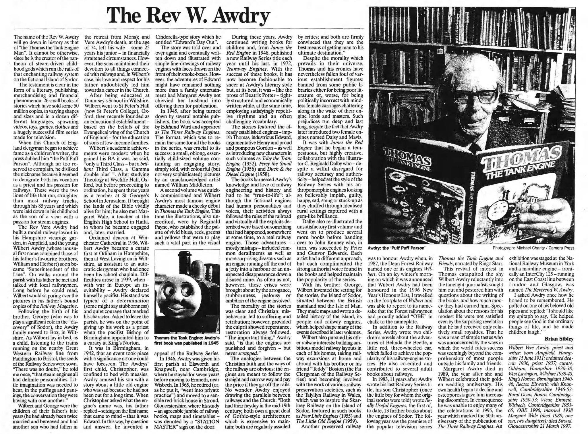 Thomas The Tank Engine Newspaper Archive on Twitter "THE REV W. AWDRY