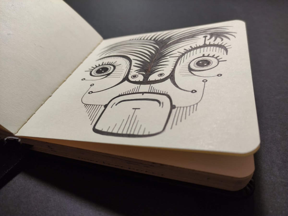 JaviUson's tweet photo. Con una máscara empezamos el fin de semana.

#dibujo #ilustracion #mascara #dibujodeldia #drawing #drawingoftheday #illustration #mask #javiuson #sketch #sketchbook https://t.co/H0G02poZhu