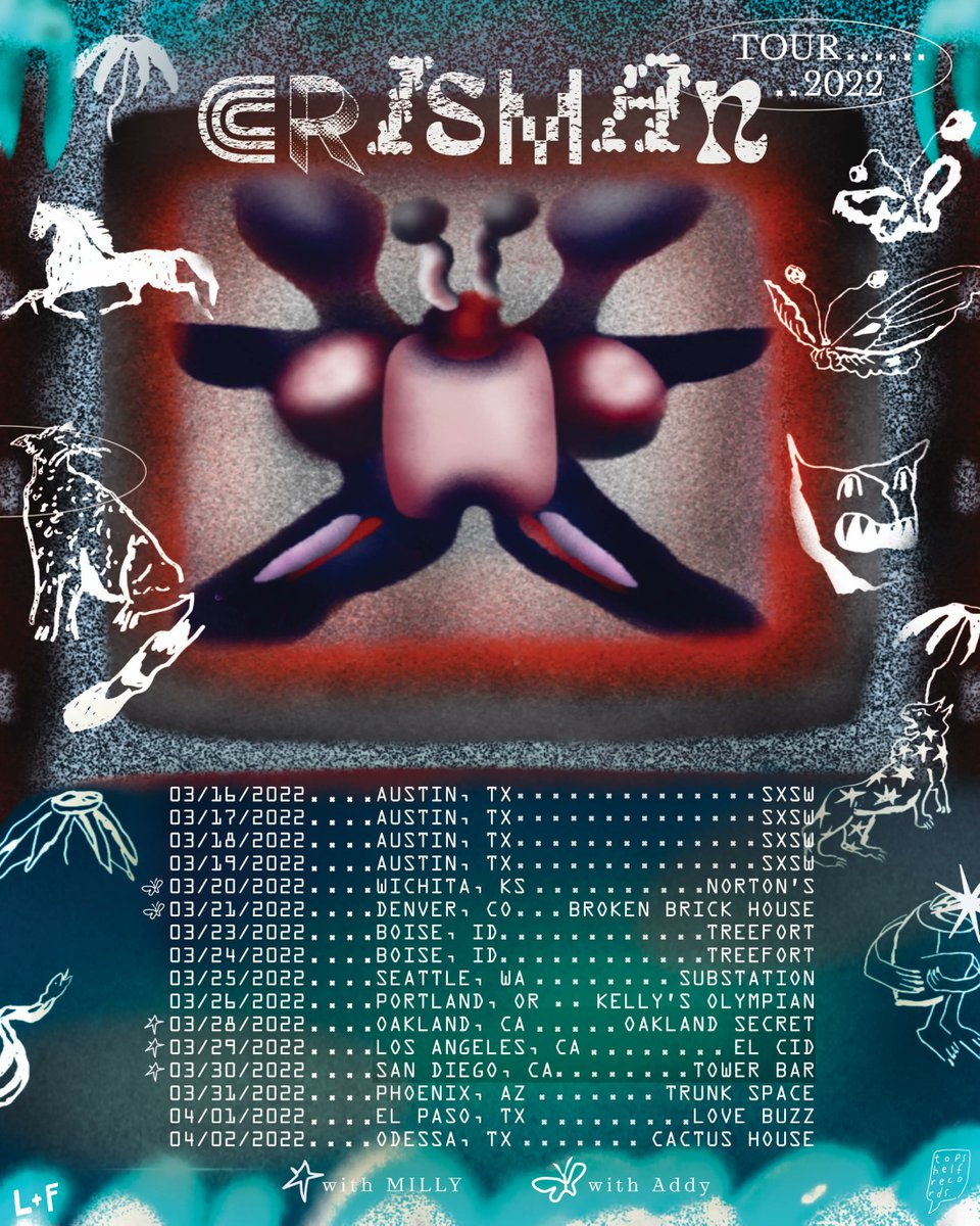🦋 <a href="/crismanmusic/">Crismanmusic</a> kicks off their tour this weekend!
🌱 a spring run starting in Wichita &amp; heading toward their first ever west coast shows
🎫 tpshlf.co/37wAFdo