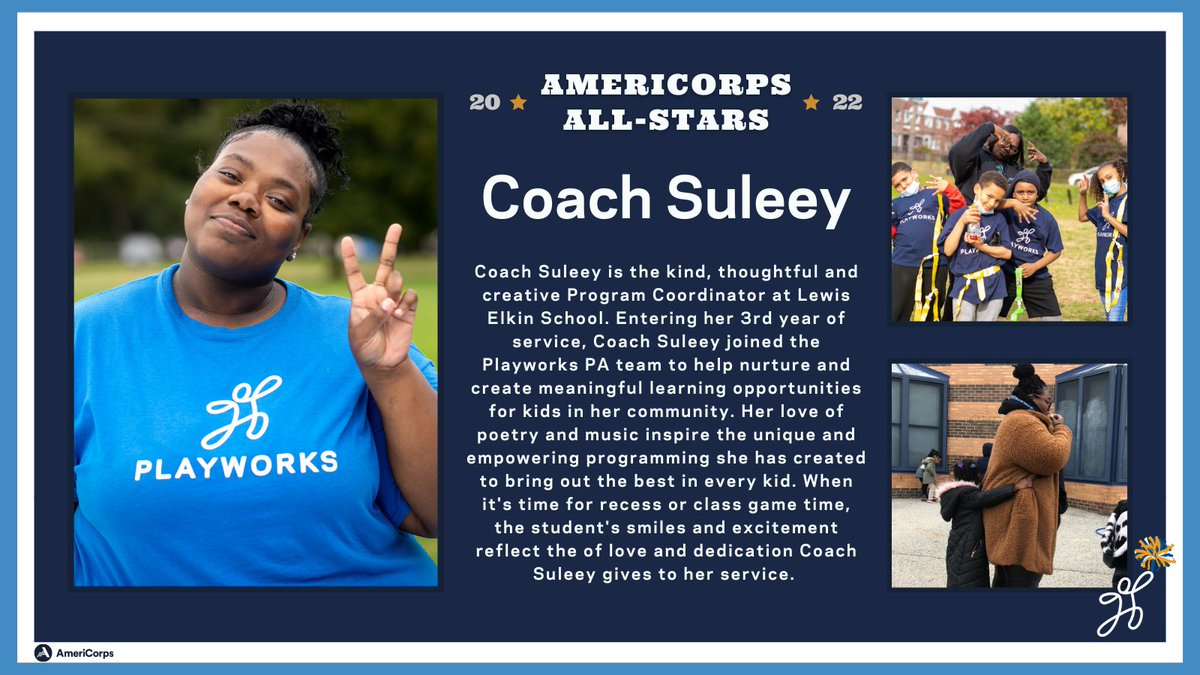 #TGIF and FunFriday <a href="/ElkinElementary/">Lewis Elkin</a> so we can celebrate Coach Suleey! Thank you for the love you bring to your service and making everyday feel like Friday! #Playworks #Gettingthingsdone #WeSeeYou #AmeriThanks