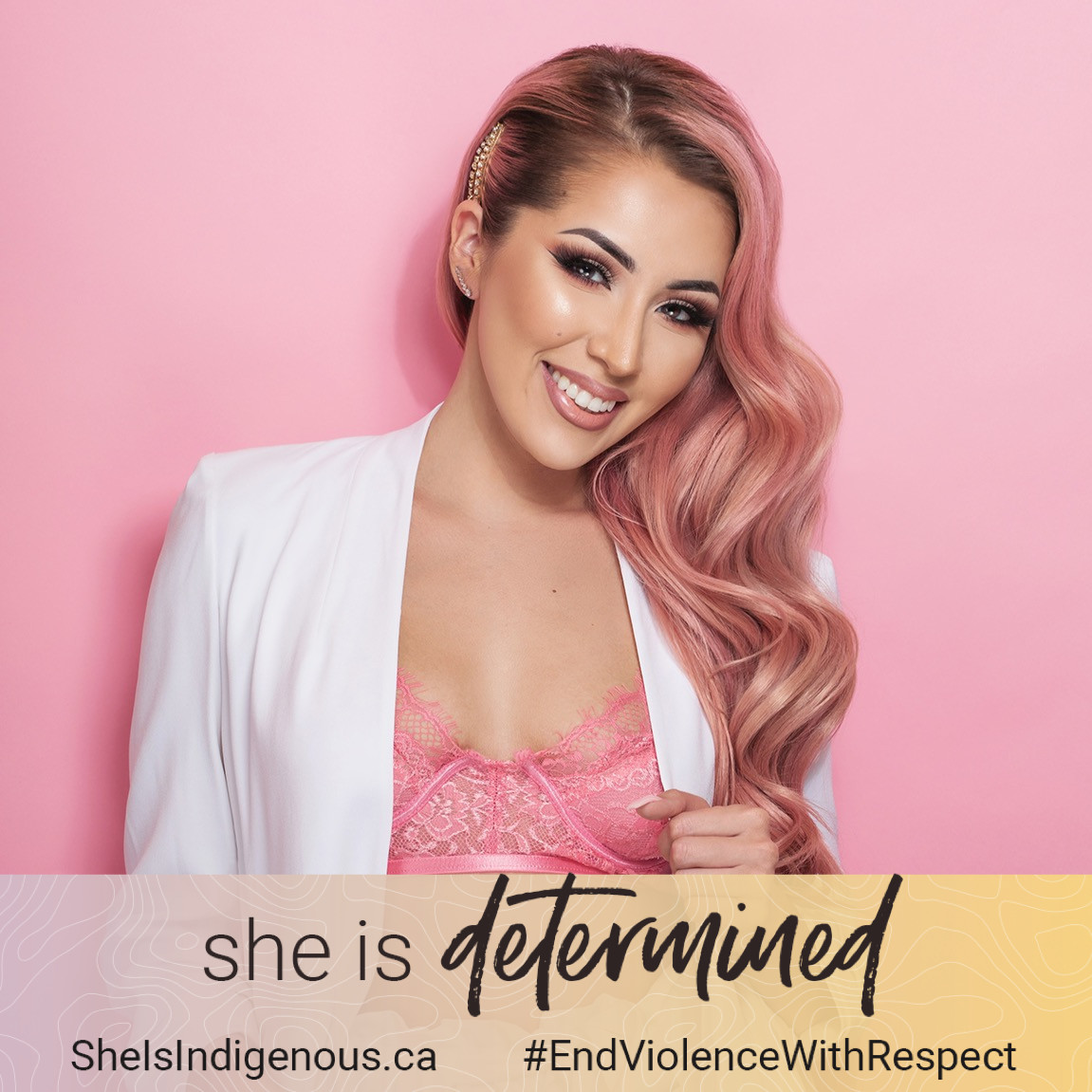 Starrly not only sees your inner beauty but she also wants to bring it out of you. Pursuing her dream of make-up artistry when she was 18, she trained at a leading make-up school, Blanche Macdonald Centre, in BC.

She is #determined.

#EndViolenceWithRespect #SheIs #FirstNations