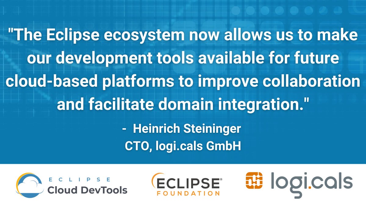 EclipseFdn's tweet image. Adopter projects such as #logiCLOUD both benefit from and strengthen the #EclipseCloudDevTools ecosystem. Find out how in our new #opensource adopter story: hubs.la/Q015qT5w0 @ECDTools