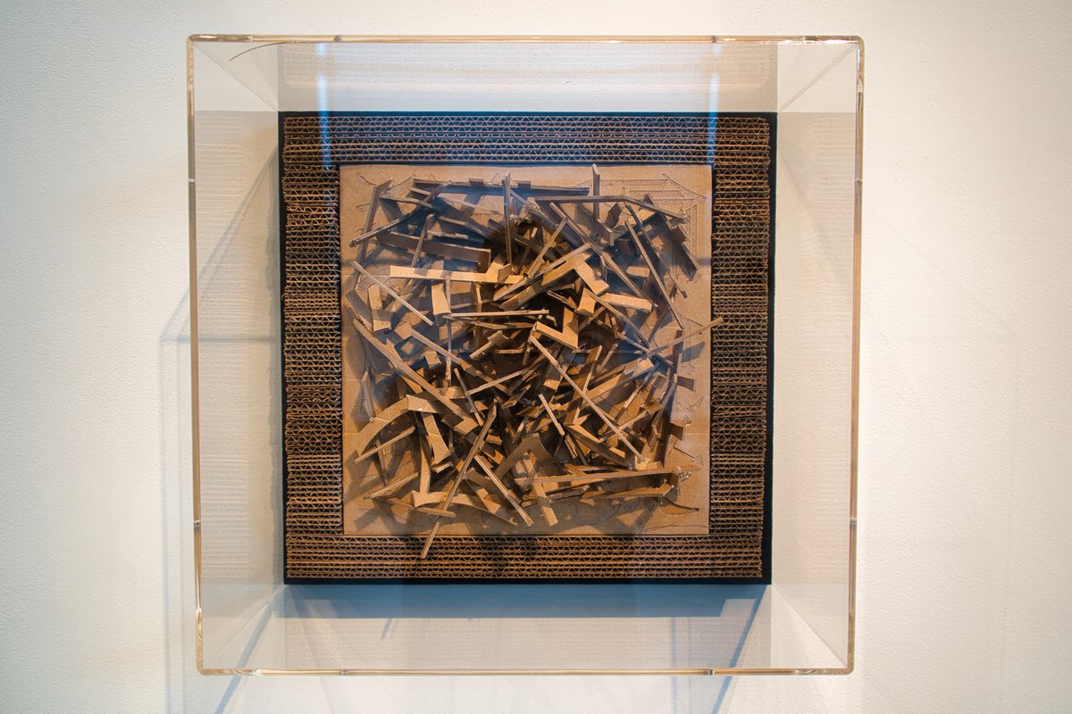 108contemporary's tweet photo. ONLY 3 DAYS LEFT to experience "Object Re/Imagination: John Chang"

Pictured:
"Language 2"
Cardboard, shipping box
15" x 15" x 8"
$1750.00

Available exhibition works can be found here: https://t.co/5KN4InNqpY

Images by @JackThomasDean https://t.co/xyXb8mAsAJ
