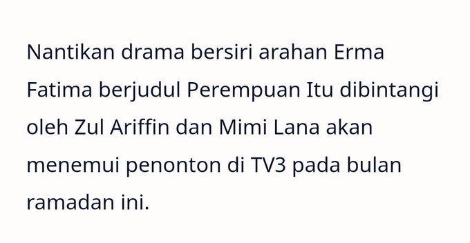 AdibMafff's tweet photo. apebende zul ariffin ni sia. Wtf did he think before signing up to be the main lead? and erma fatima as d pengarah???tf. they even hav the audicity to write "menemui penonton di tv3 pada BULAN RAMADAN ini". Is Ramadhan a silly joke to u? Semua bodoh belaka. https://t.co/FsNUGHGdYm