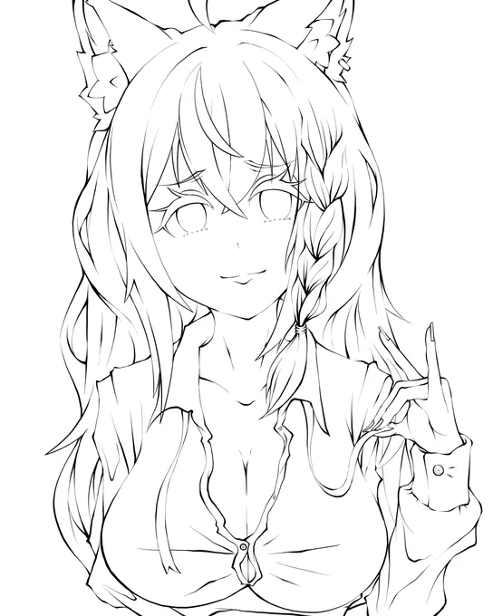 これは今年イチ可愛い線画。 