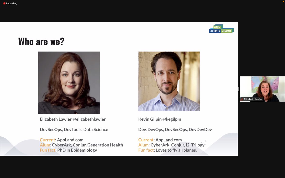 opensecsummit's tweet photo. We are LIVE at Open Security Summit with "Using runtime code execution maps to scout code security flaws" by @ElizabethLawler and @kegilpin.
Join us LIVE: https://t.co/E1uPTFWTdE
#OSS2022 #threatmodeling #AppMap https://t.co/IUsr2U6LwA