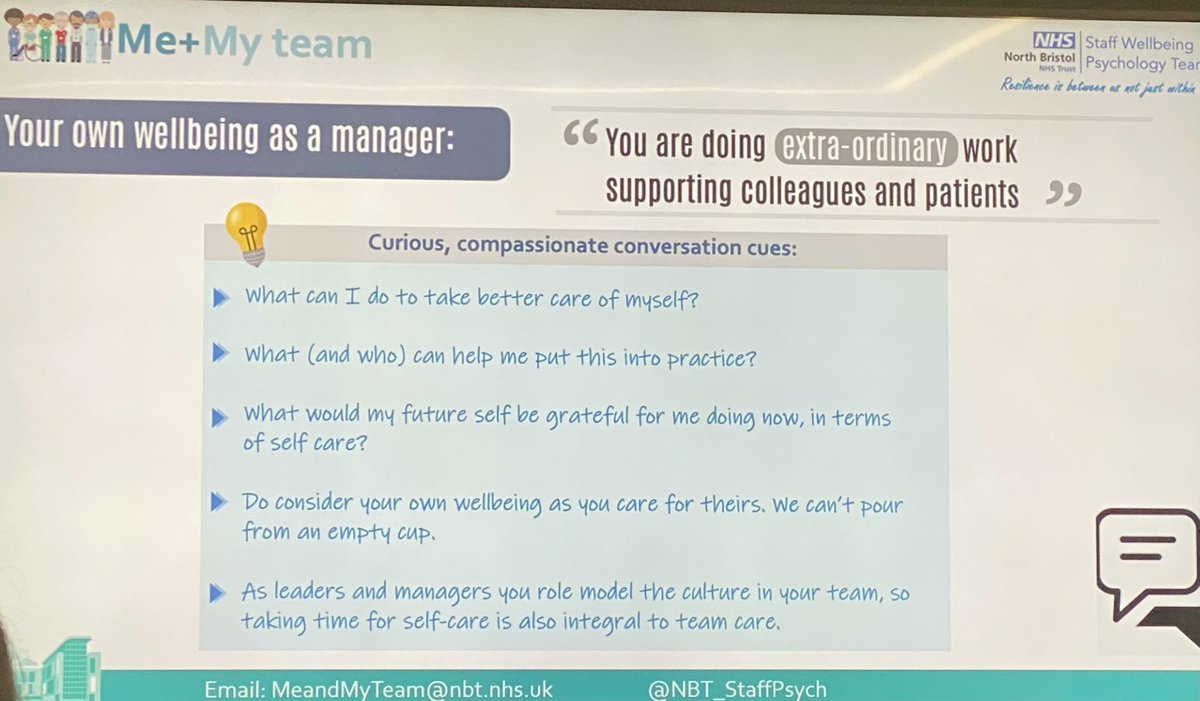 And to support your team as a manager / team leader you MUST look after yourself ❤️ #WoundedHealer22 @JadeOsb81335816 @doc_hnaqvi @cheznewt @LouiseWilde9 @DinahMcL @