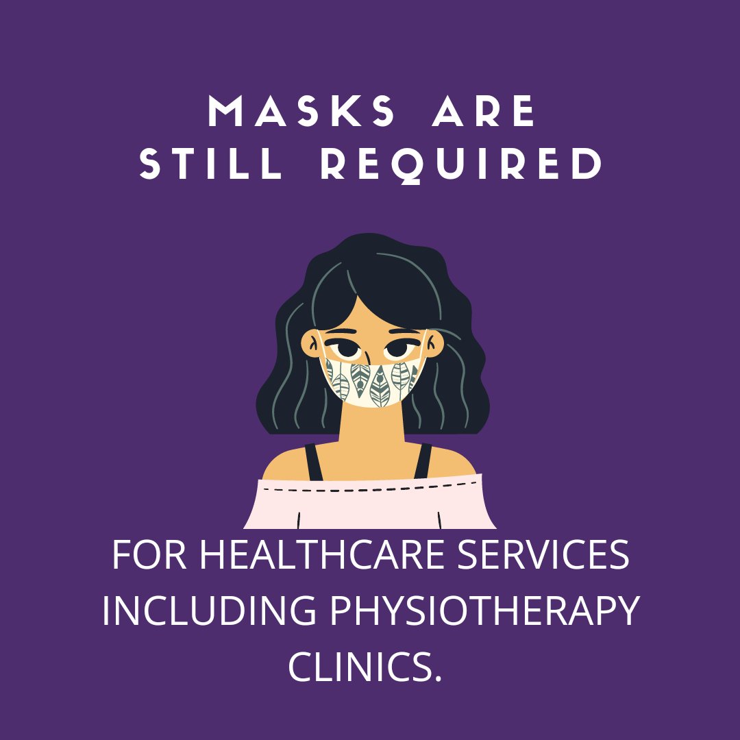 BodyTechPhysio's tweet image. On March 21st, the province of Ontario will be dropping the masking requirements for most places EXCEPT in healthcare settings. That means you will still be required to wear a mask for your physiotherapy appointments. Please continue to bring your own masks. 
#masksstillrequired