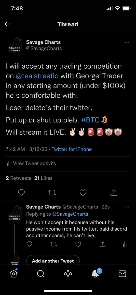 OGNFTs_'s tweet photo. @George1Trader Than you will accept challenge seeing you were so bored and called him out right?? https://t.co/30hHsowt7K