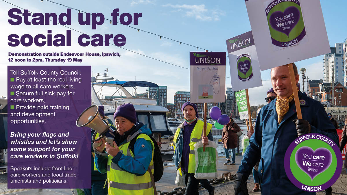 Please see our new date for our demonstration for Standing up for Social Care Workers