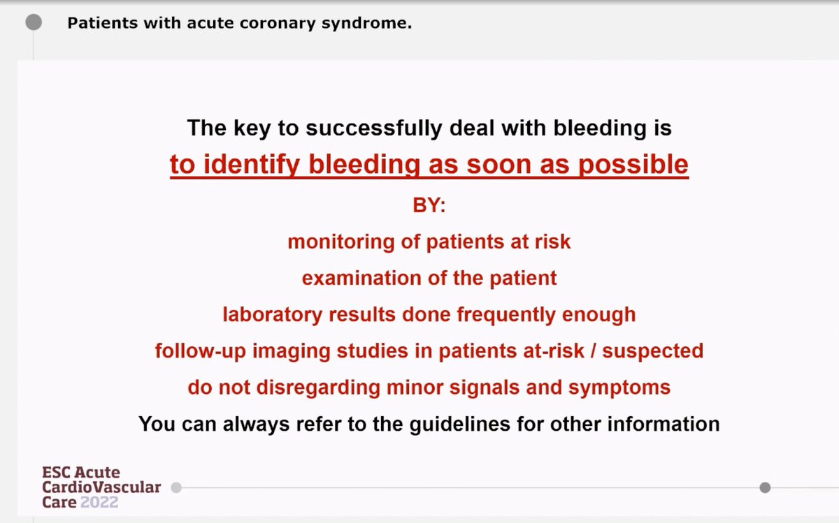 @_GMarko is discussing how to reduce bleeding risk in pts w/ACS
 @CVandenbriele @docclemme 
#ACVC_ESC #ACVC2022