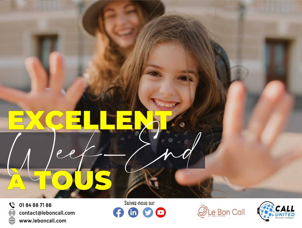 bon_call's tweet photo. Excellente semaine nouvelle à toutes et à tous, de la part des équipes https://t.co/JNrHWRnrVi / Le Bon Call.
#BonWeeEnd #FridayMood https://t.co/nCf5dvM862