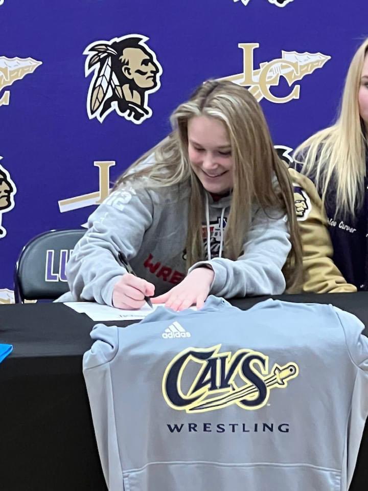 TribeGrapplers's tweet photo. #NextLevelIndian @cchloecarverr signs with @MontreatCavs Women’s Wrestling! https://t.co/xKrOGhOrjM