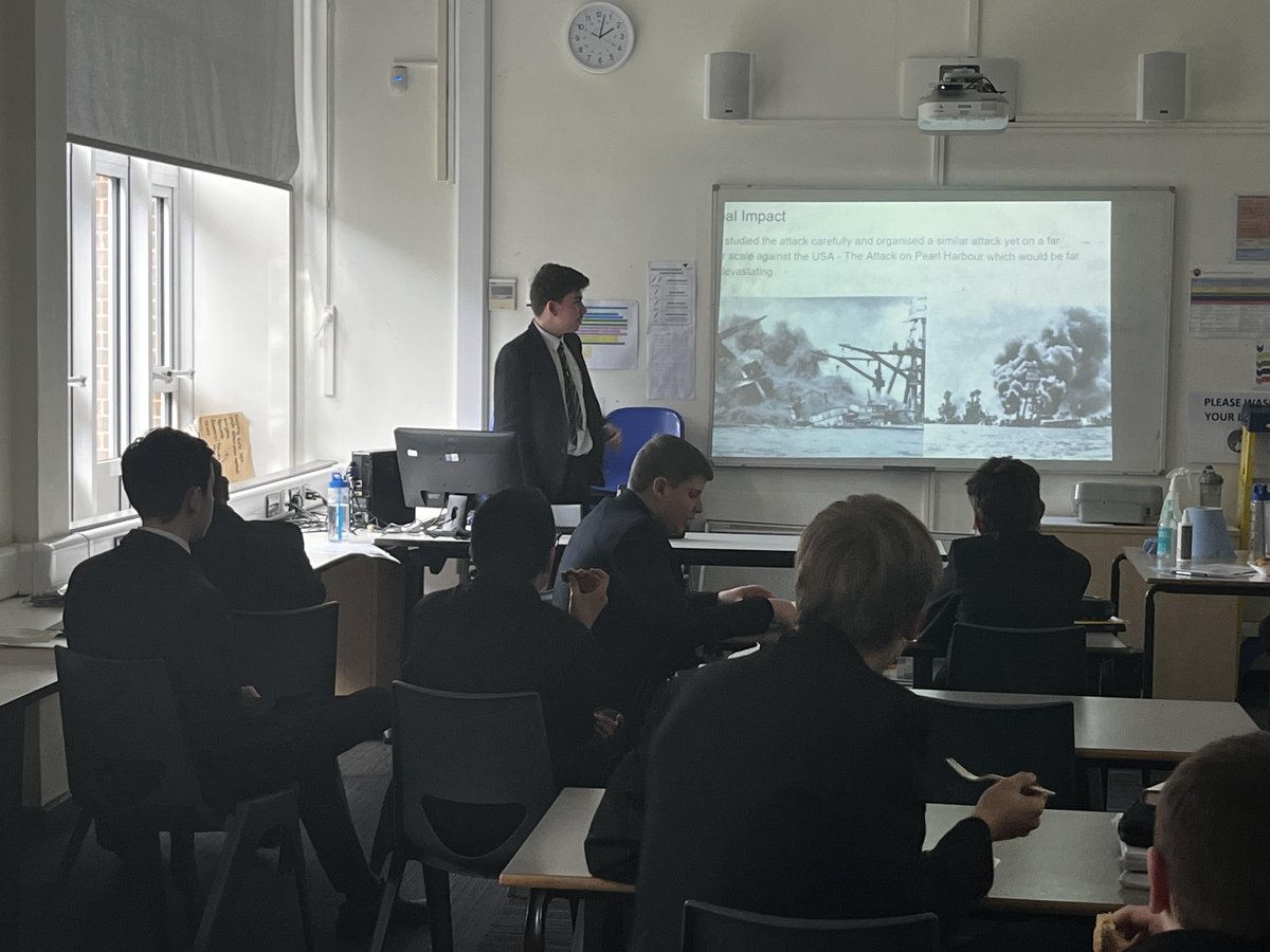 JHGSHistory's tweet image. A very thorough and confident presentation by Chandler who presented on the Battle of Taranto in 1940 and its role in being a turning point for naval warfare. #BeMoreKnowledgeable @JHGSHW