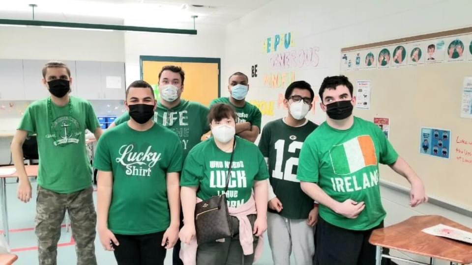 ESCofNJ's tweet photo. Some St. Patrick's Day fun at ESCNJ! ACS participants had a blast making St. Paddy's themed cookies while students at NuView Academy completed a STEM challenge. Students were asked to design a rainbow using pipe cleaners, styrofoam plates, and fruit-loops. #ESCNJ #ACSNJ #NuViewNJ https://t.co/dSi6zlLMd7