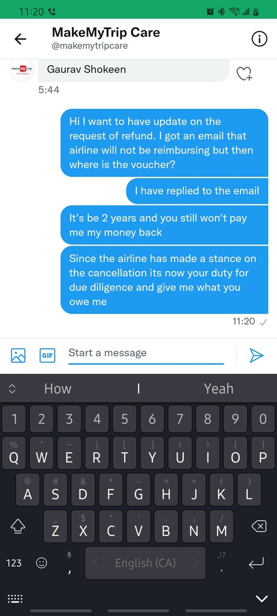 HamzaHakim2172's tweet photo. Why won't you reply me @makemytripcare. It's hard earned money I won't let you get away with it https://t.co/iMG58KFC48