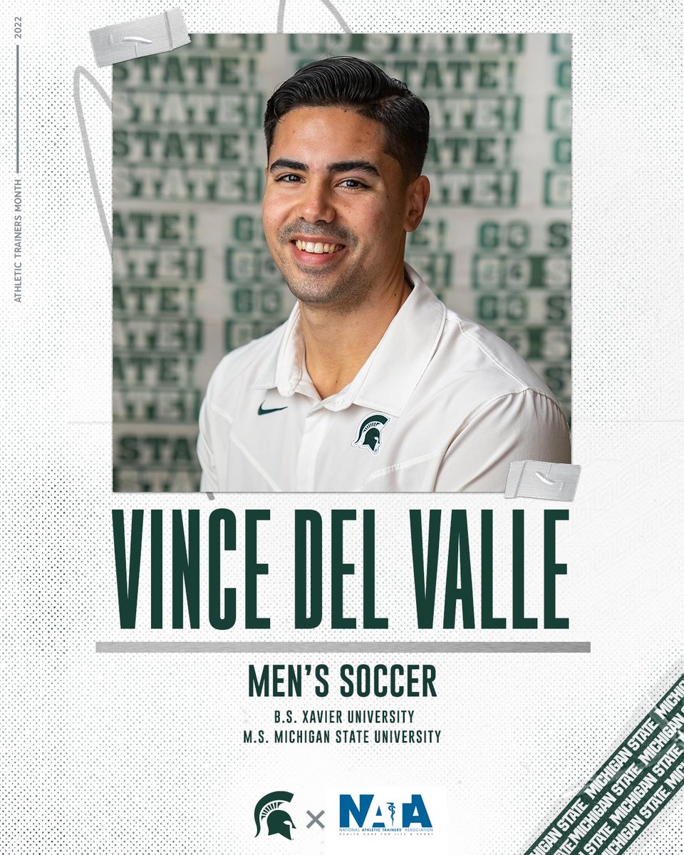 MSU_MSoccer's tweet photo. Today we celebrate the man who keeps us on the field! The one and only Vince Del Valle!

#GoGreen | #NATM2022 https://t.co/s3hjQIlkBW