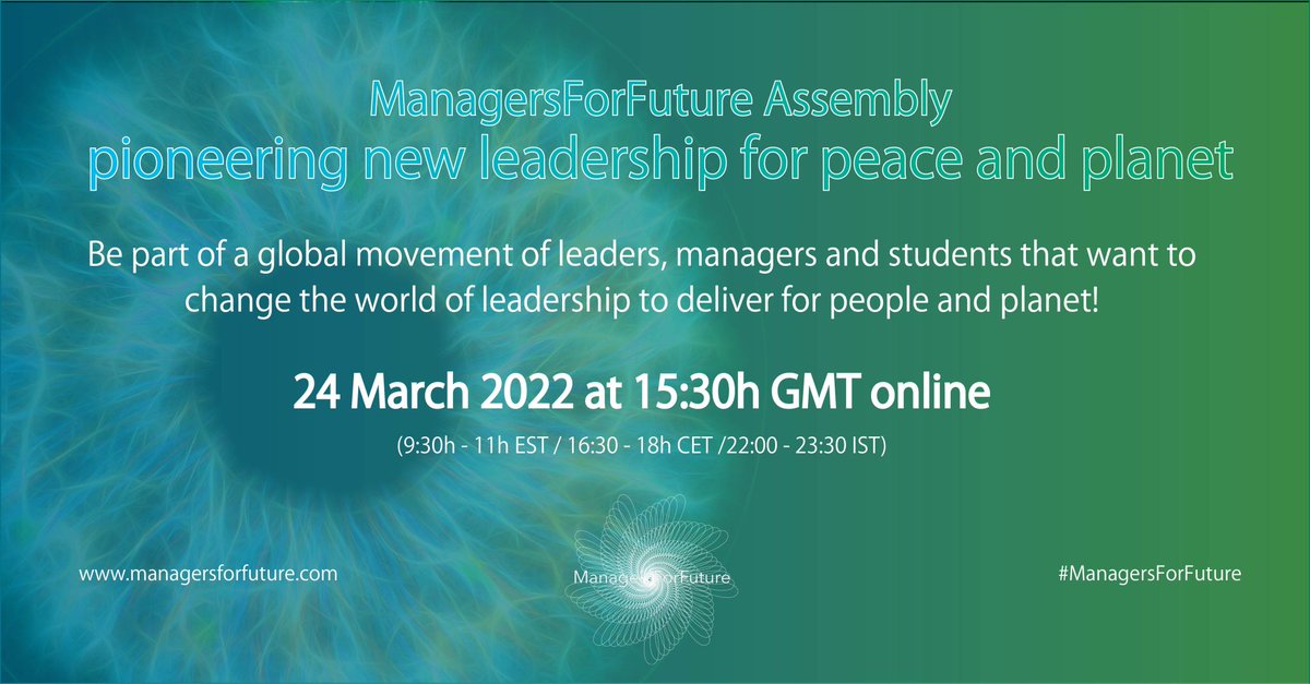 CsrEvent's tweet image. #CsrAgenda next week - #March24 15:30 GMT

#ManagersForFuture Assembly. Pioneering #NewLeadership for Peace and Planet "@Managers4Future 

(registration required) 
bit.ly/3KWG7ox 

#BeFuture #FridaysForFuture #sustainableleadership #EconomyForFuture @andytuit