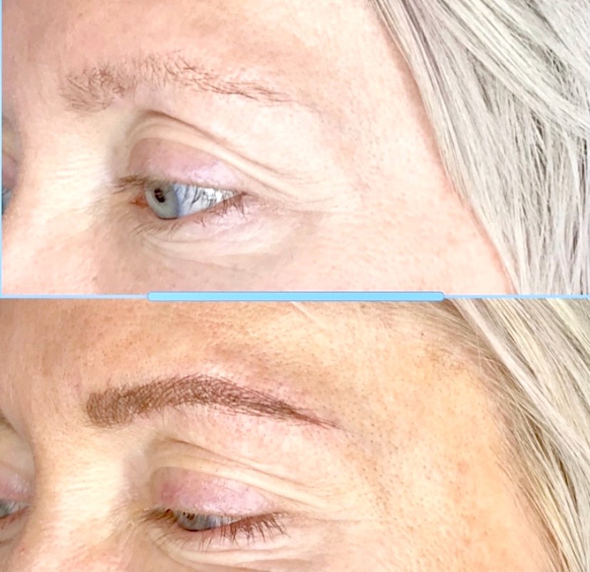 blush_ink's tweet photo. Don’t you love a good #browtransformation 😻💙 #microbladed hair strokes create structure &amp; depth to these #blondebrows. https://t.co/NcNP7w5aGy