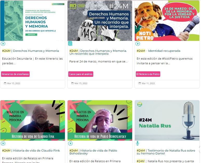 DDHH_RioNegro's tweet image. 📣 Compartimos los materiales producidos para “Haciendo Escuela RN” en conmemoración del 24 de marzo: Día Nacional de la Memoria por la Verdad y la Justicia.

🌐 Ingresa a #HaciendoEscuelaRN: …ndoescuelarn.educacionrionegro.edu.ar y coloca #24M en el buscador para conocer todas las propuestas.