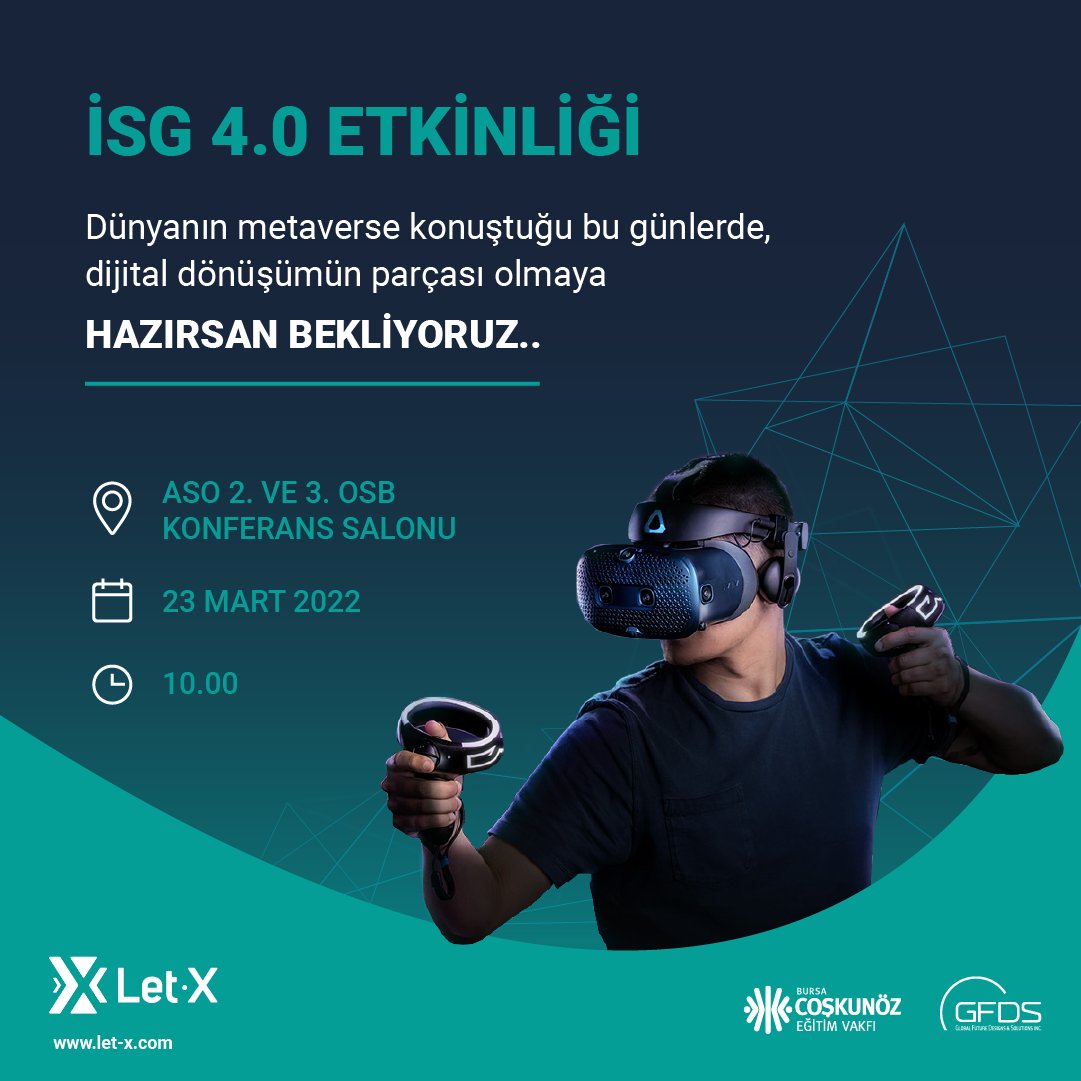 letxcom's tweet photo. Türkiye'de ilk ve tek olarak sanal gerçeklik ve online modülleri bir arada sunan yerli ve milli Let-X yeni nesil eğitim platformu, İSG Eğitim ve Deneyim Modülleri ile Ankara 2. ve 3. OSB şirketleri ile buluşuyor.

@aso2osb

#letxisg #eğitim #sanalgerçeklik #işsağlığıvegüvenliği https://t.co/Em4Z6D0ZRy