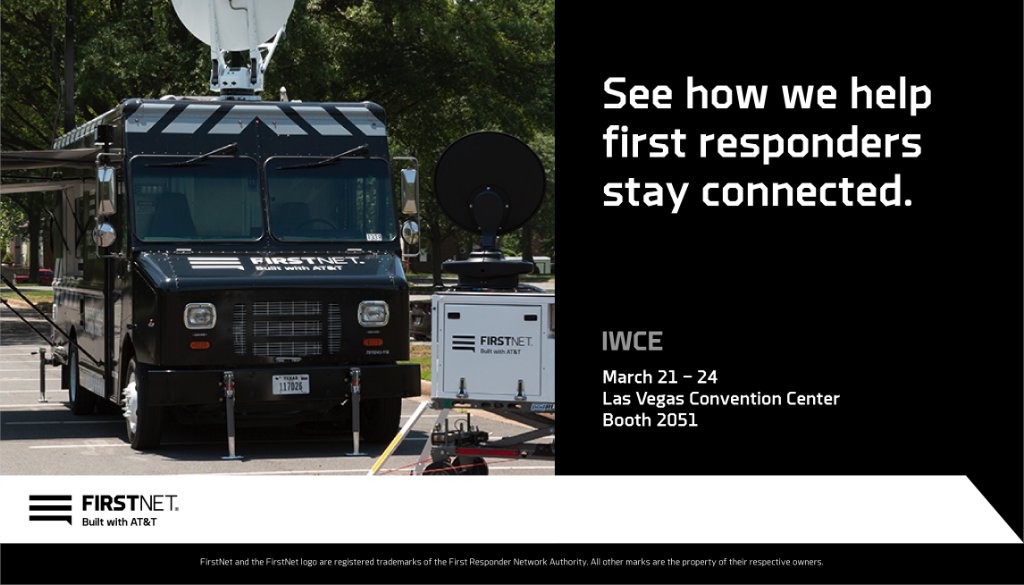 Stop by booth 2051 at #IWCE2022 to see the FirstNet command vehicle and learn how we help keep first responders safe and connected through our <a href="/SaferBuildings/">Safer Buildings Coalition</a> collaboration.