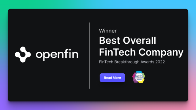 We are excited to share that #OpenFin has won "Best Overall FinTech Company" at this year's <a href="/FinTech_Awards/">FinTechBreakthrough</a>! As we continue our work to propel the industry forward with forward-thinking solutions, we are honored to receive this recognition. Read more: prweb.com/releases/globa…
