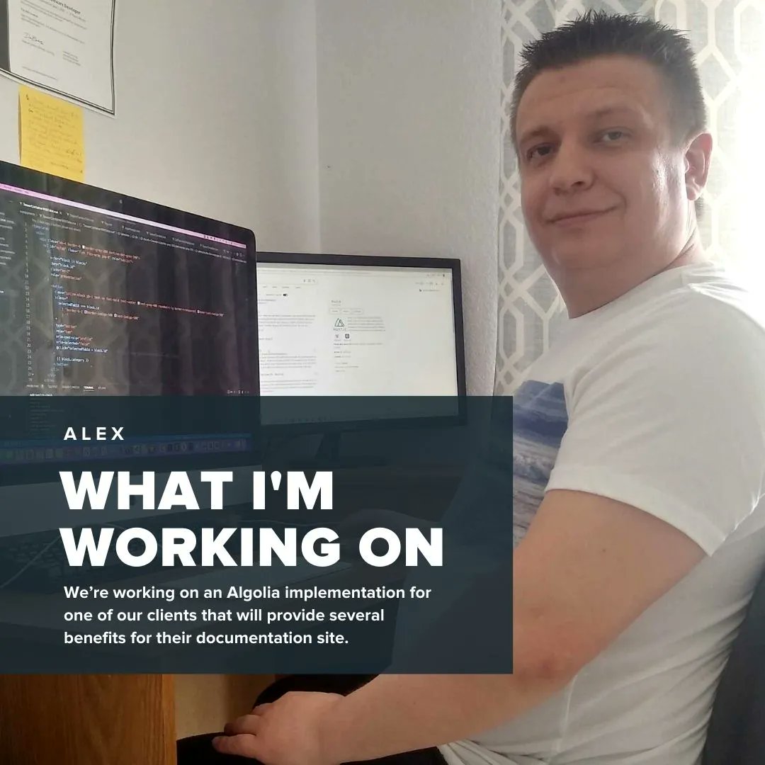 sun_integration's tweet photo. Alex, our awesome #developers, is working on an @Algolia implementation for one of our clients that will provide several benefits for their documentation site such as fast and relevant results, search suggestions, typo tolerance, etc.

#dev #sunriseintegration #techLA https://t.co/CSzKyFvkdo