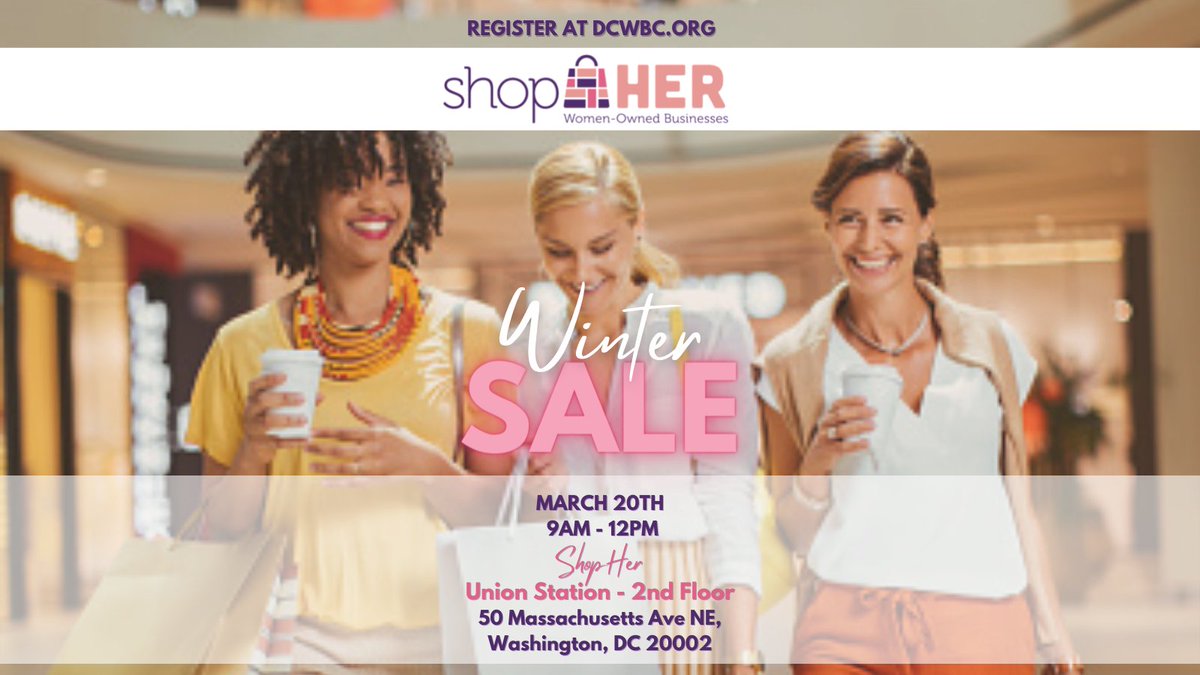 TheDCWBC's tweet photo. The women of #ShopHER invite you to join us on the last day of Winter for a Shop the RACK Blowout SALE. Grab Last Season and Last Call items at reduced prices!  🛍️ RSVP here: https://t.co/7fjaduke8S https://t.co/ebZ3qxOeyY