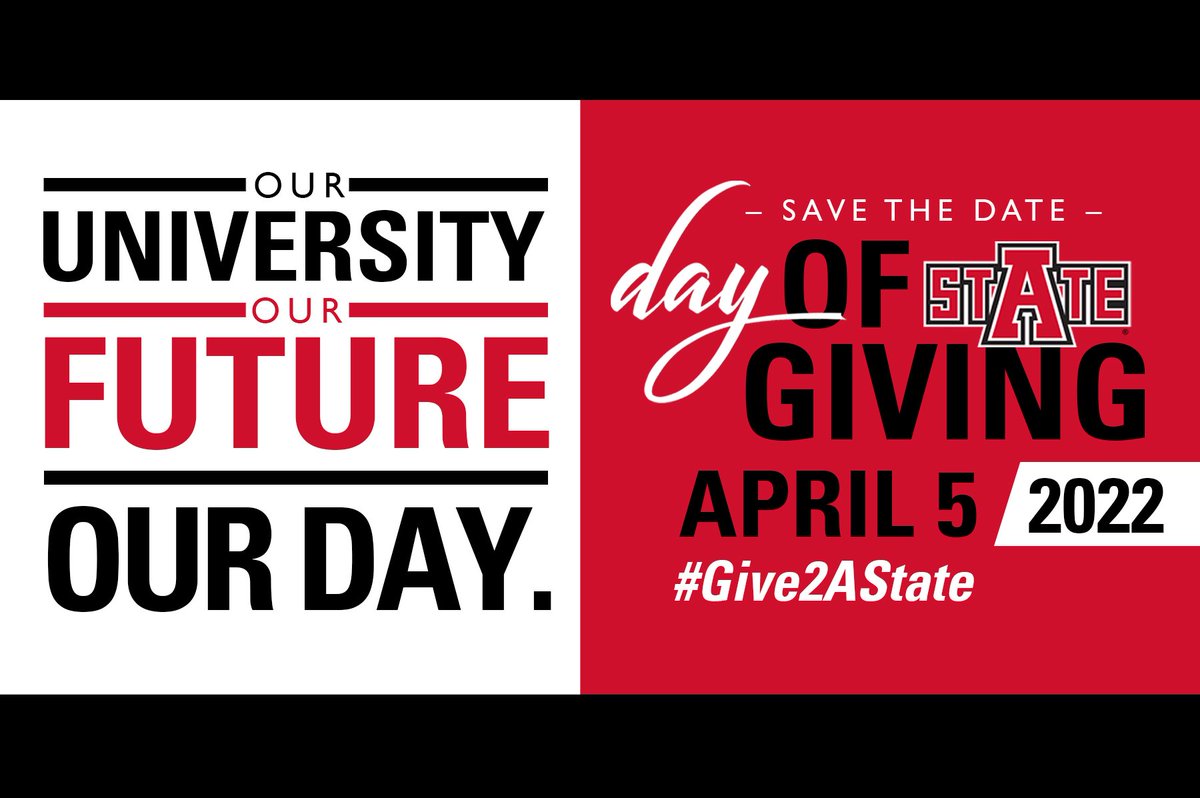 Astate_CLAC's tweet photo. For 24 hours, students, alumni, faculty, staff, parents, and friends come together to grant opportunities and transform lives. A-State Day of Giving is your chance to be a part of something big. Let’s make a difference together. #Give2AState https://t.co/QDL8KhjwIv