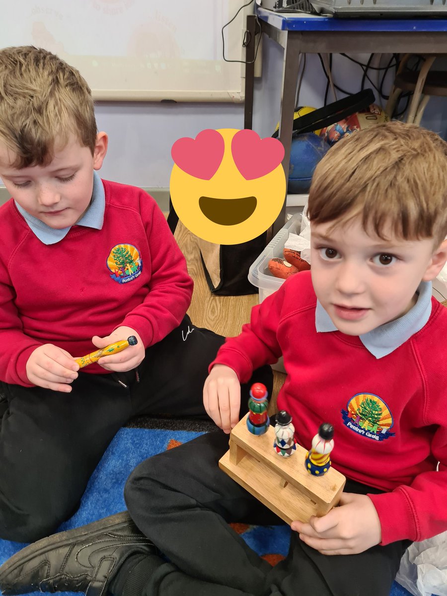 PentrerGraig's tweet photo. #pgpspaceships have loved exploring through a special delivery from Swansea Museum- a box full of very old toys! We had lots of questions and noticed that some types of toy we still play with today! https://t.co/DQRHbUZeAh