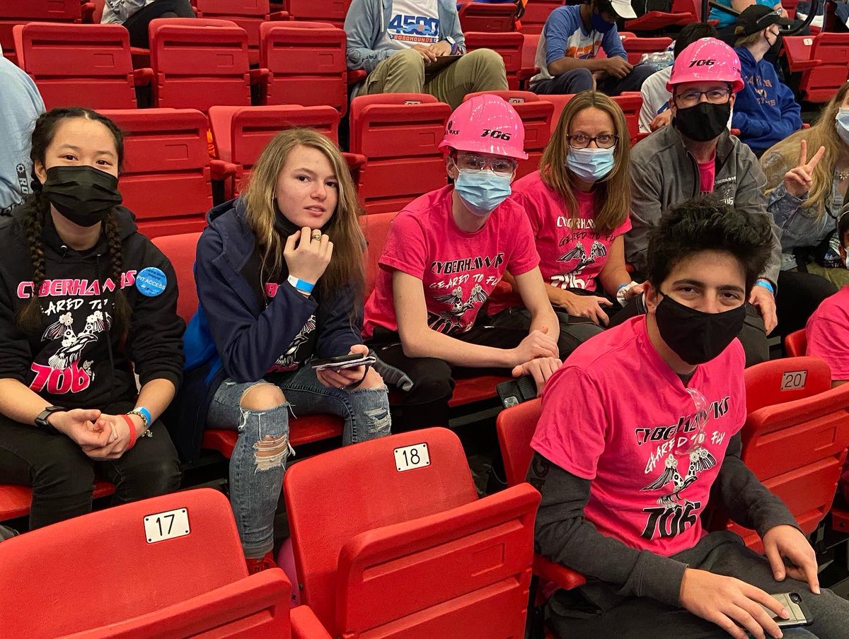 Cyberhawks706's tweet photo. We are back and the first round of qualification matches start today! Check our schedule at the end of the post and watch us play link in our bio!!! We are so excited to see all our work accumulate in today!
#frc #gearedtofly #cyberhawks706 #team706 #first https://t.co/ypIvv8febm