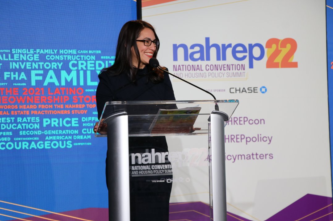 NAHREP's tweet photo. "Low #housinginventory is the biggest barrier Latinos face today, because you can't buy what's not for sale." @NoerenaLimon at National Convention & Housing Policy Summit #NAHREPpolicy #policyMatters #nahrepSHHR #StateofHispanicHomeownership https://t.co/z59RRkSWLT