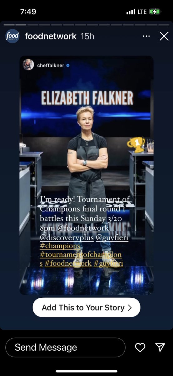 Tournament of Champions III #LFG Premiering Sunday, March 20th at 8pm on Food Network- “The End of Round 1” and stream on discovery+ Guy Fieri presents the final four 1st round intense one-on-one sudden death battles.