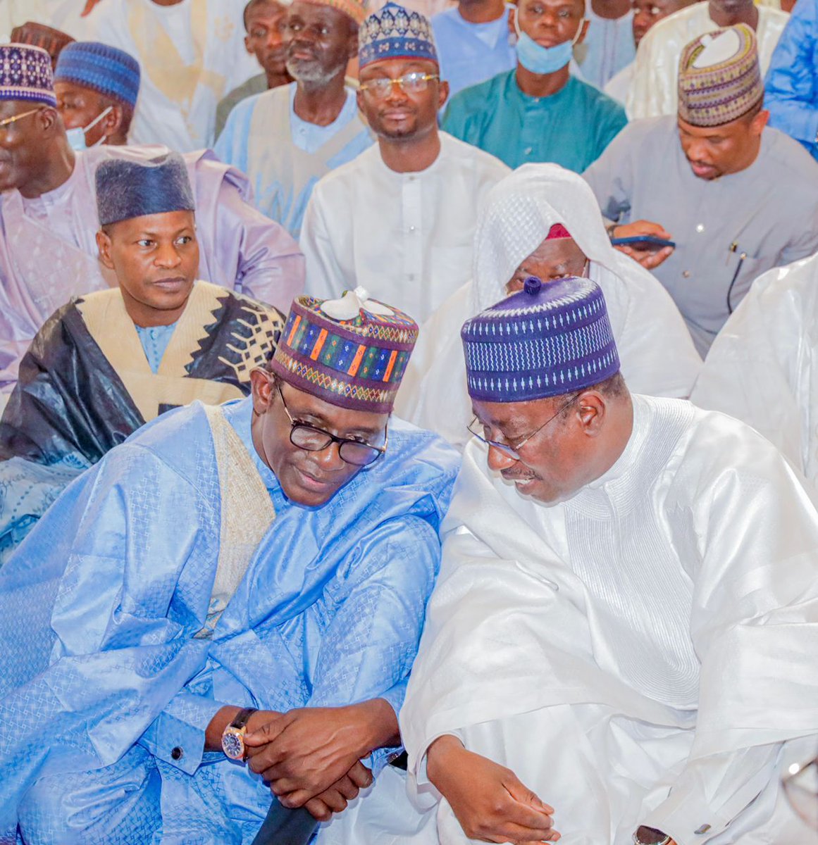 HassanPeppe's tweet photo. Yobe Unity

His Excellency the Executive Governor of Yobe state and National Chairman APC Caretaker Extraordinary Convention Planning Committee, Hon. Mai Mala Buni, today gave out the hands of Hauwa Mohammed Bomoi in marriage to Abubakar Mamman, at the National Mosque, Abuja. https://t.co/vp4TinJDEN