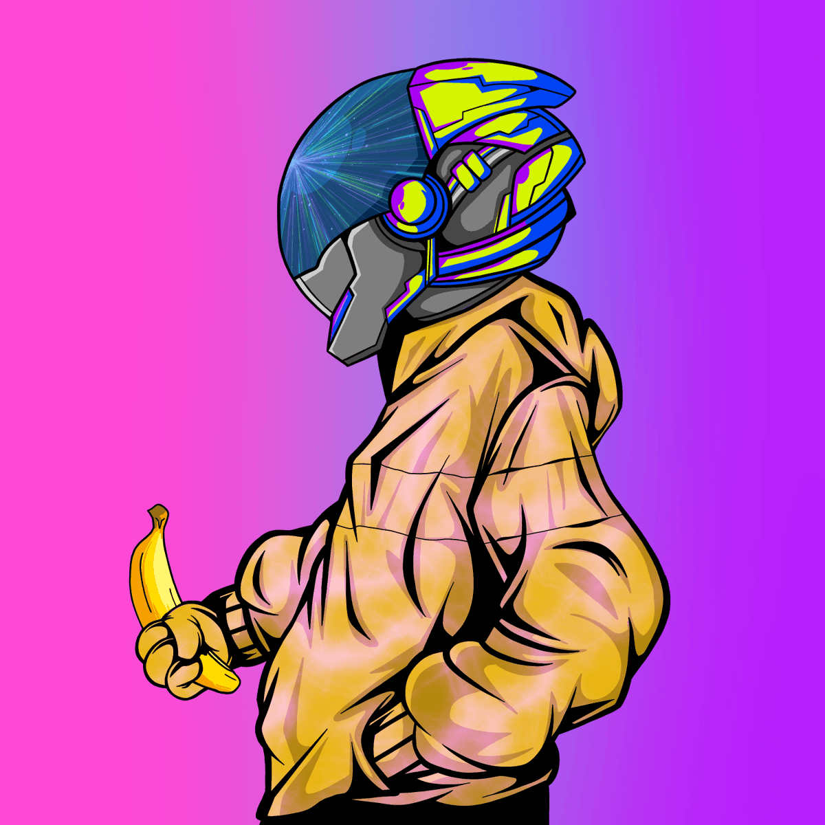 broadwayallday's tweet photo. 1000 minted in the first 30 min, here's mine!  Helmet colors are🔥.  my 3D Cynovans are on deck!!  @The_Cynova https://t.co/7pUSwMl2WH
