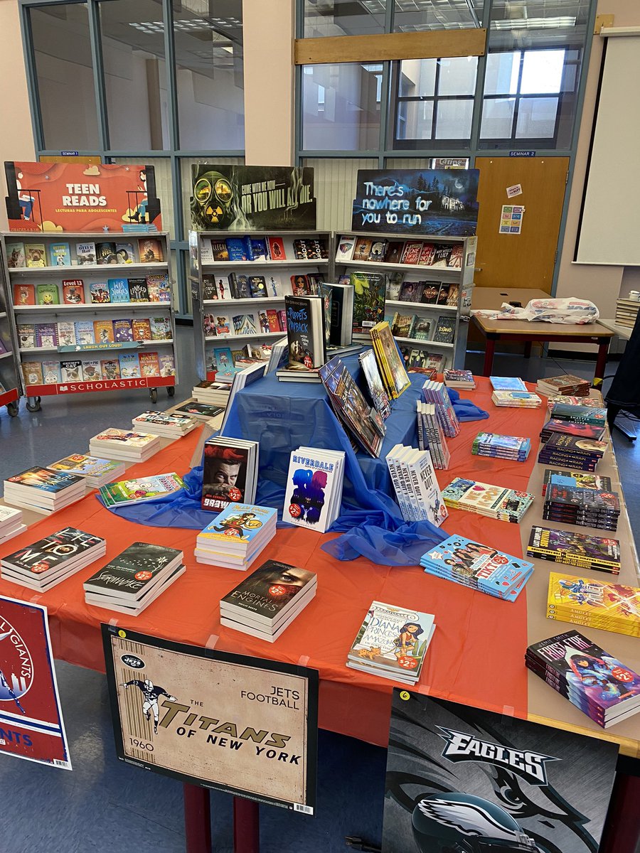 QuibbP's tweet photo. Quibbletown Middle School! The Book Fair Is Back! March 21-25…students will visit during the day. Parents are invited Tuesday evening 6-8. Let’s Read! https://t.co/uWa2bNTNep