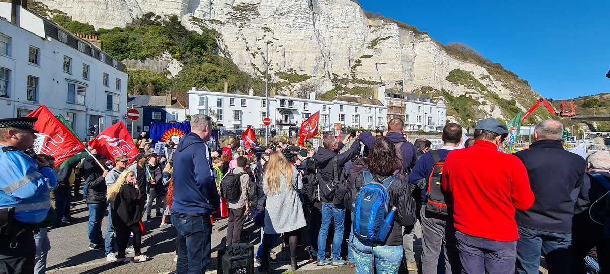 A ferry in Dover going nowhere because the crew have been sacked. Solidarity with everyone fighting for their jobs right now. 
#SaveOurSeafarers