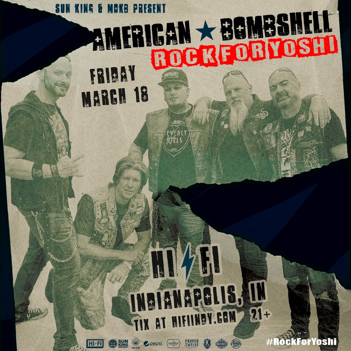 am_bombshell's tweet image. TONIGHT! At @thehifiindy - #RockForYoshi

Tickets : fanlink.to/american-bombs…
Doors 7p 
Show 8p

SEE YOU THERE!