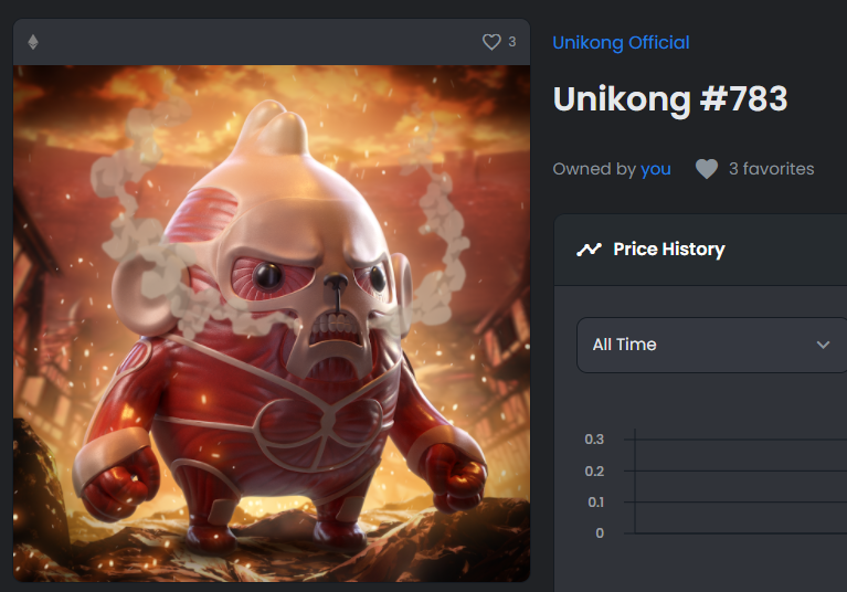 I love my titan kong!
<a href="/UnikongNFT/">Unikong</a> is one of my favorite project