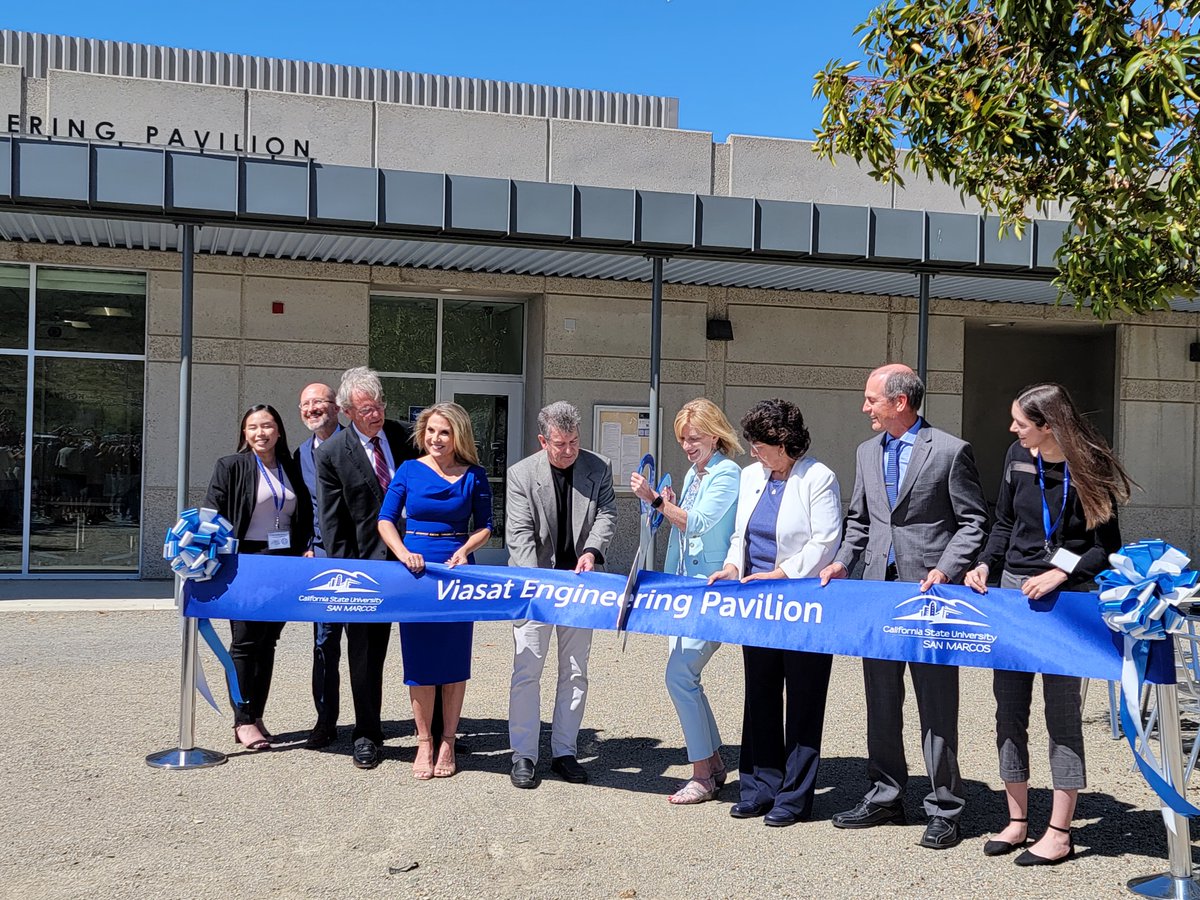 Ribbon-cutting ceremony at the new Viasat Engineering Pavilion at Cal State University San Marcos (CSUSM).